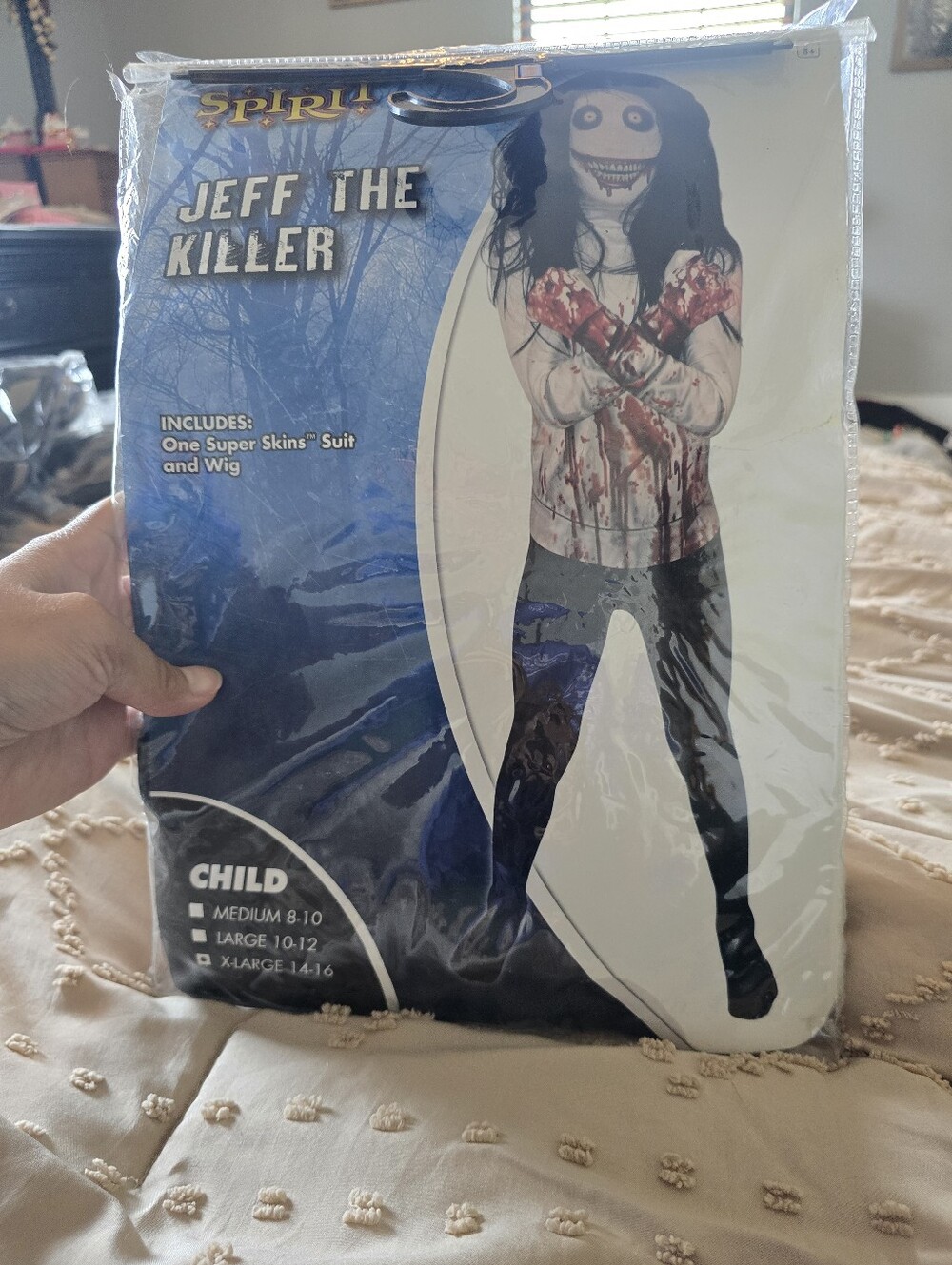 Jeff the Killer Morphsuit + Wig Scary Halloween Costume Child XL (14-16) Spirit